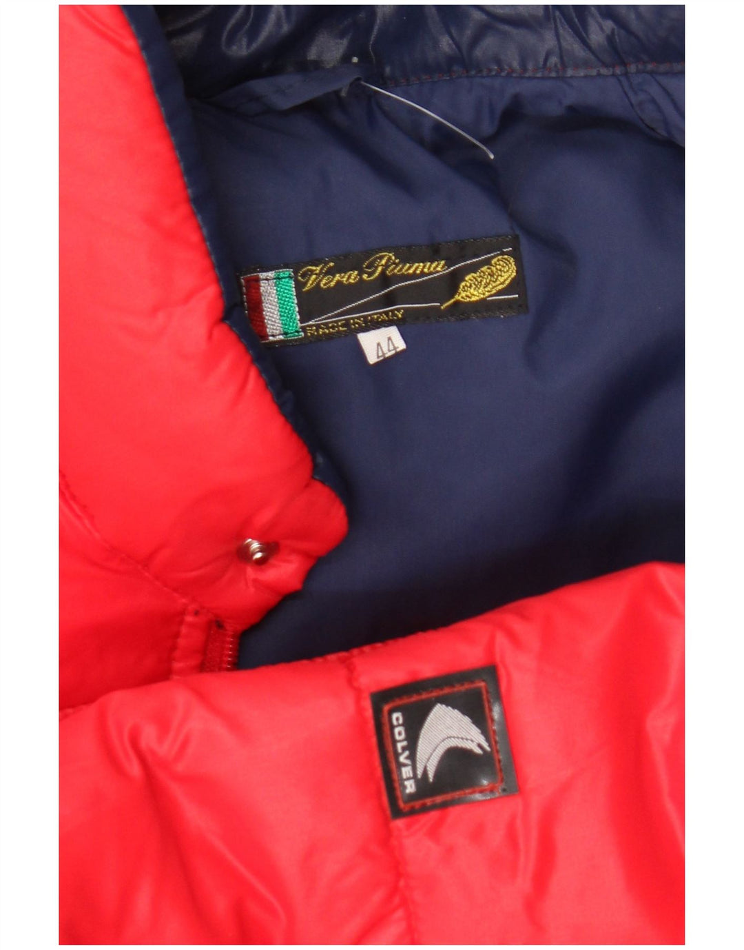 Vintage Herren Wattierte Jacke IT 44 XS Rot Colourblock Polyamid