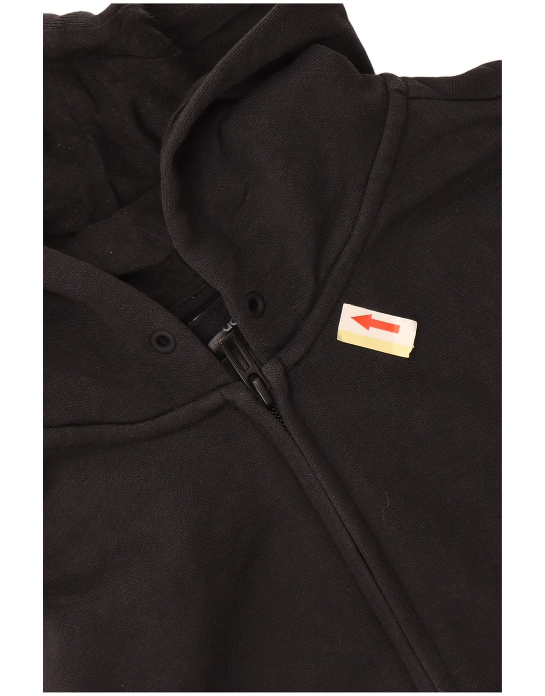 Adidas Damen Zip Hoodie Pullover UK 14 Große schwarze Baumwolle