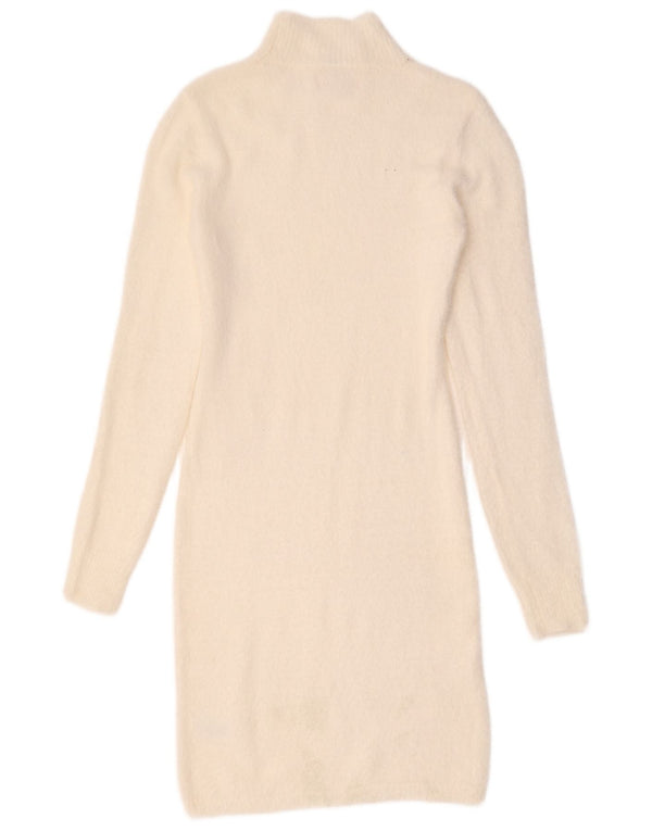 Jessica Simpson Langarm-Pulloverkleid für Damen, UK 10, Small, weißes Nylon