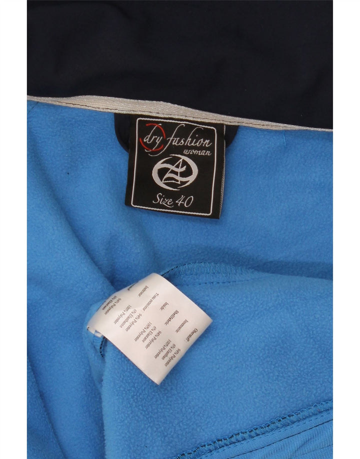 Vintage Damen Kapuzen-Windbreakerjacke EU 40 Medium Marineblau Polyester