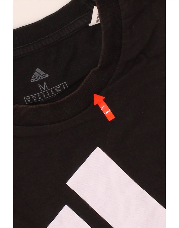 ADIDAS Mens Graphic T-Shirt Top Medium Black Cotton Vintage Adidas and Second-Hand Adidas from Messina Hembry 