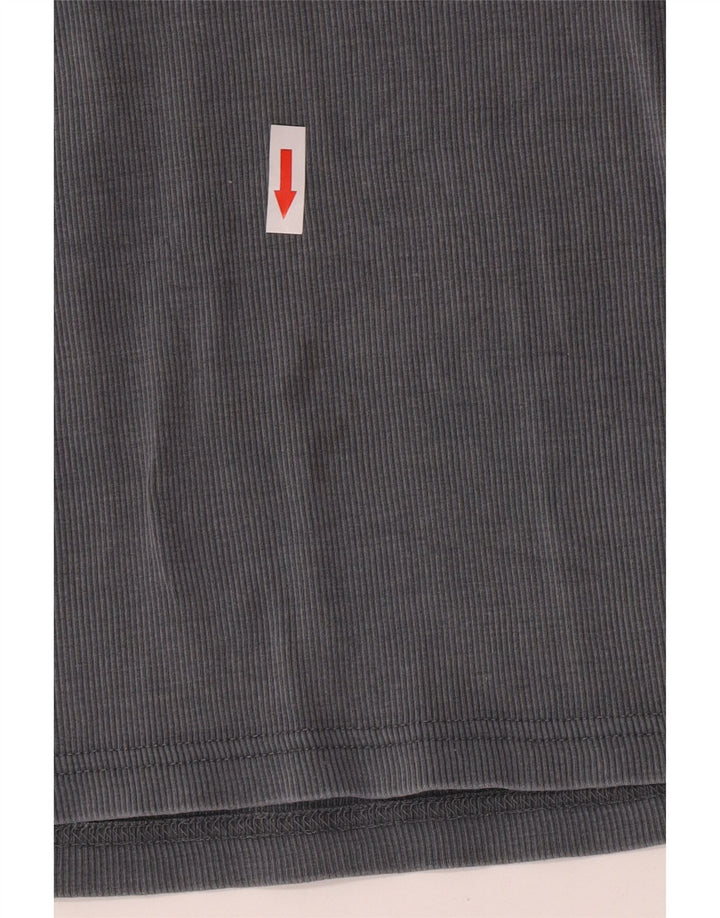 Zara Damen Top Langarm UK 12 Mittelgraue Baumwolle