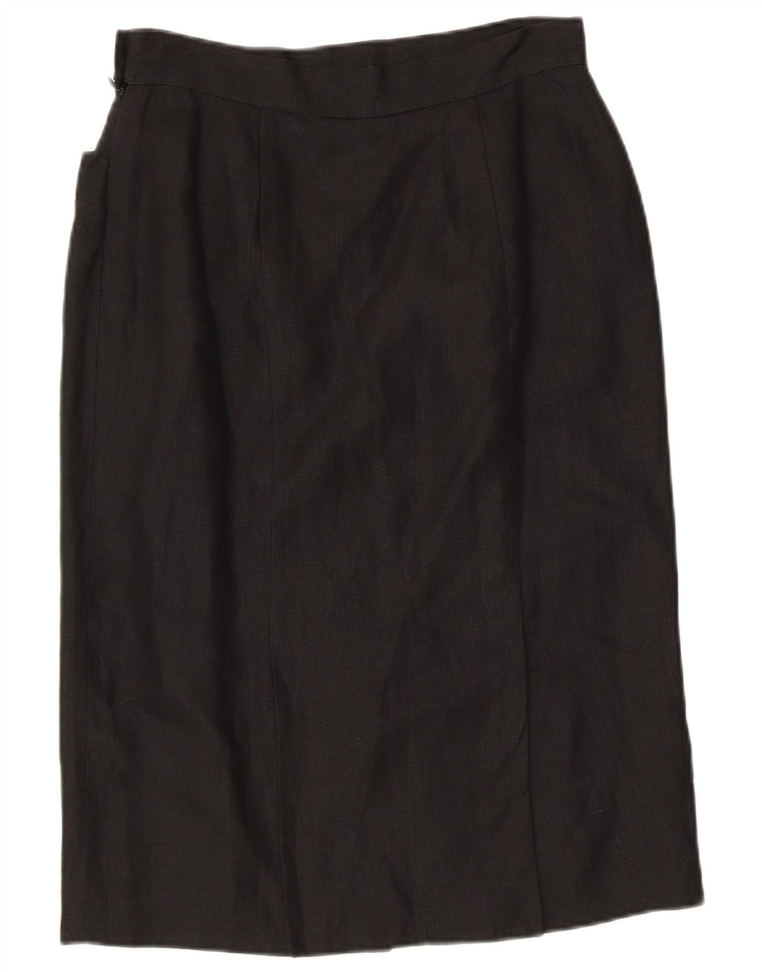 MISSONI Damen Midirock UK 16 Large Schwarz Leinen