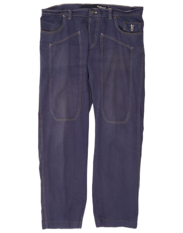 Jeckerson Herren Straight Jeans IT 50 Large W34 L28 Marineblau Baumwolle
