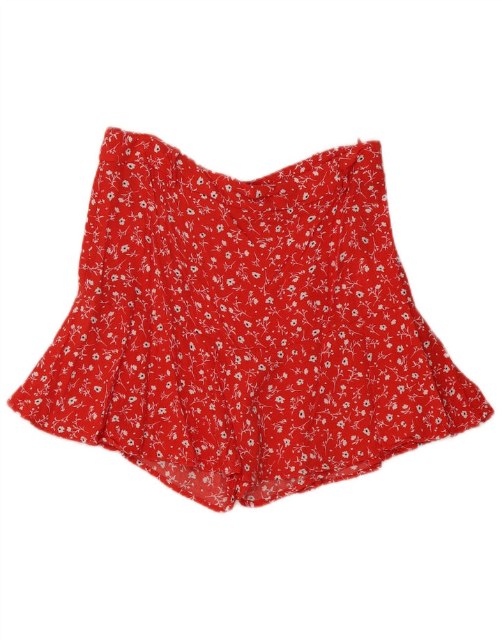 ZARA Damen Skort UK 14 Large Red Floral