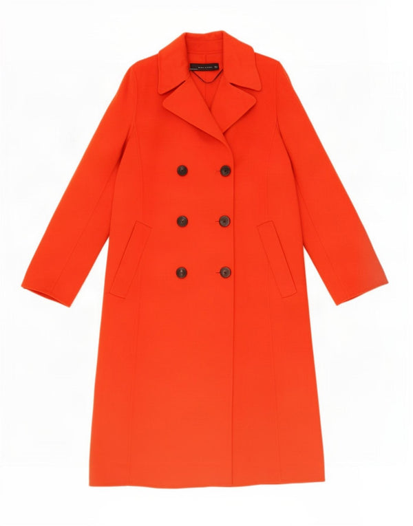 Zara Damen Zweireihiger Mantel UK 10 Kleine rote Wolle