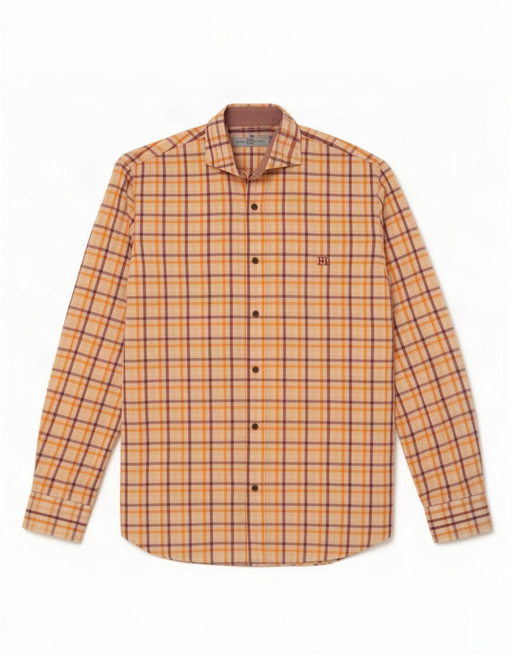Harmont & Blaine Herrenhemd, groß, orange kariert, Baumwolle