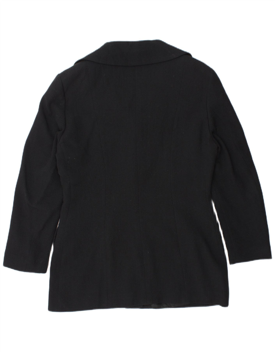 Vintage Damen 4-Knopf-Blazerjacke IT 48 XL Marineblaue Wolle