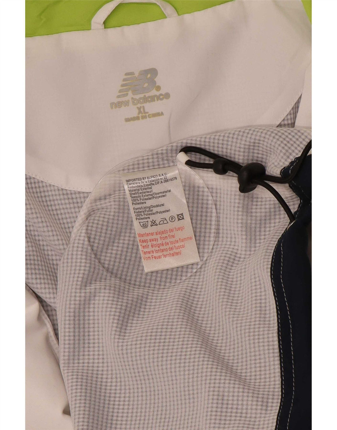 New Balance Herren-Trainingsanzugoberteil, XL, weißes Colourblock-Polyester