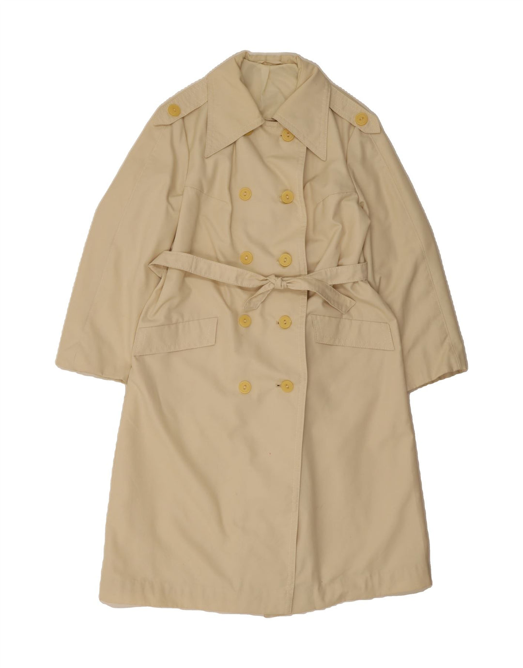 VINTAGE Womens Trench Coat UK 12 Medium Beige Vintage Vintage and Second-Hand Vintage from Messina Hembry 
