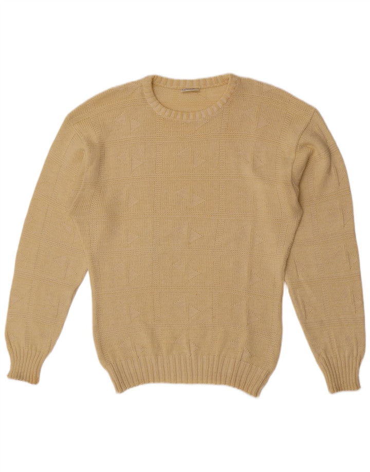 VINTAGE Herren Pullover mit Rundhalsausschnitt Mittelgelb