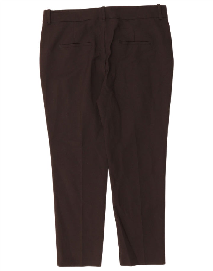 ZARA Damen Slim Chino-Hose EU 42 Large W32 L27 Schwarze Baumwolle