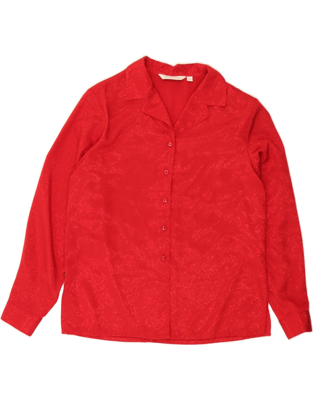 HOLMEWOOD Womens Shirt UK 14 Large Red Polyester Vintage Holmewood and Second-Hand Holmewood from Messina Hembry 