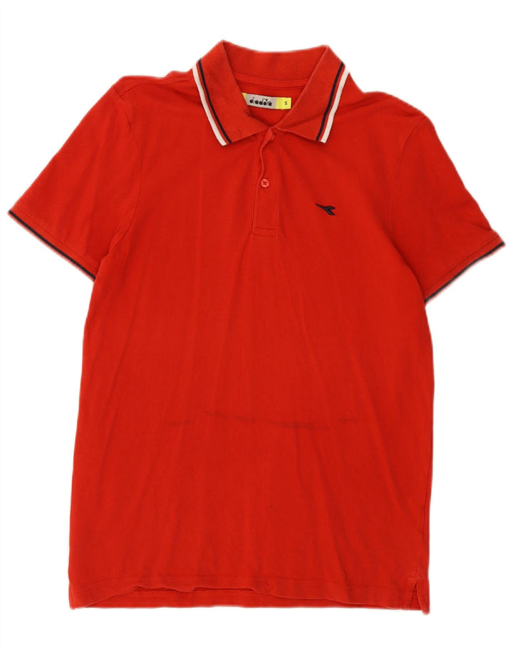 Diadora Herren-Poloshirt, kleine rote Baumwolle