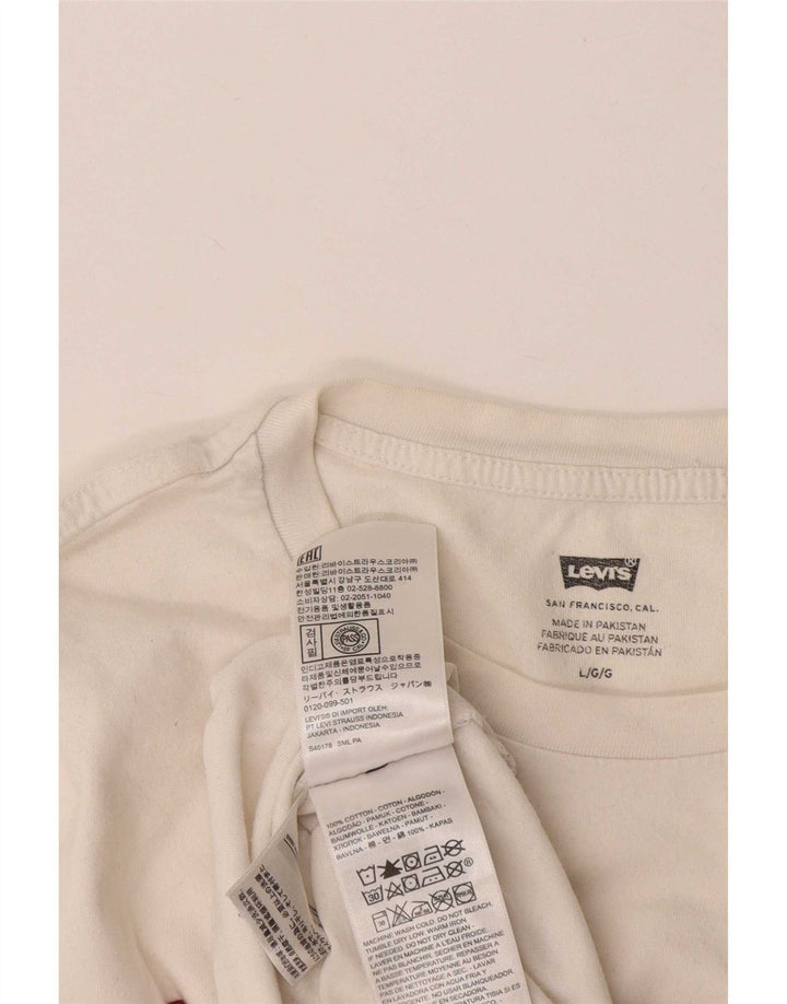 Levi's Herren-T-Shirt mit Grafik, Größe L, aus weißer Baumwolle