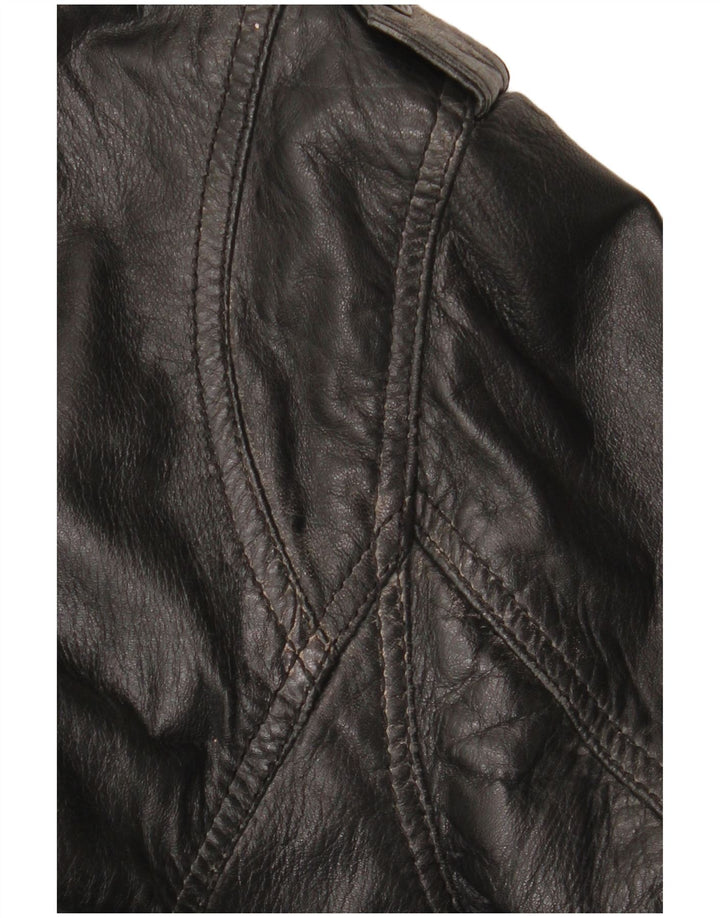 Vintage Herren Lederjacke UK 42 XL Schwarzes Leder