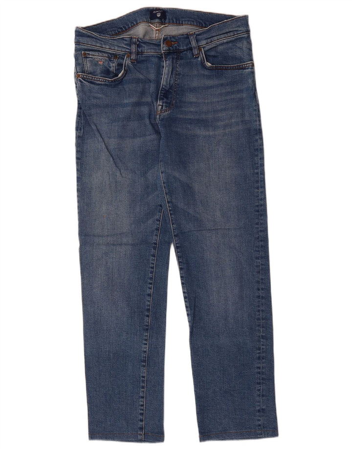 GANT Damen Straight Jeans W32 L29 Blaue Baumwolle