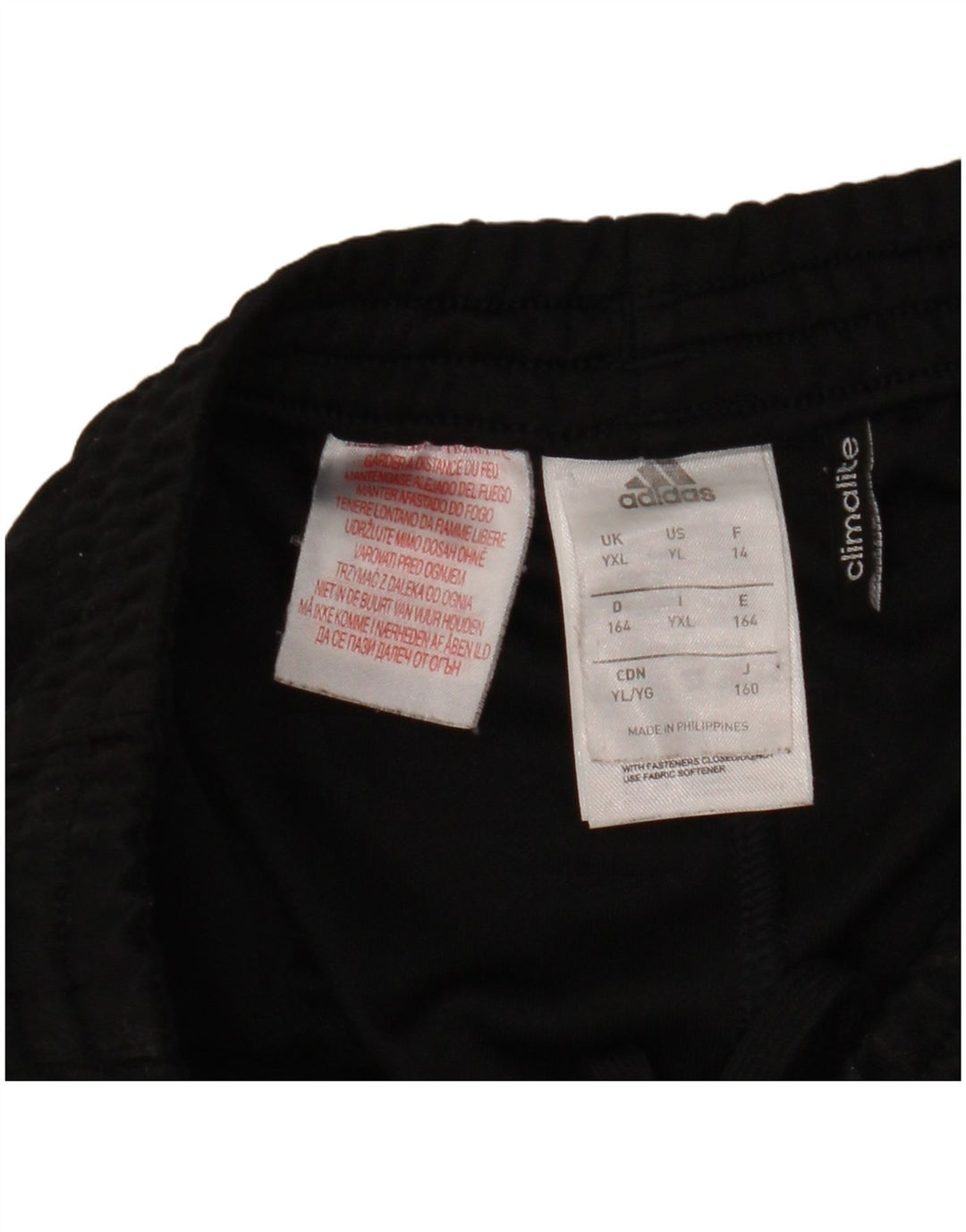 Adidas Jungen Climalite Trainingshose 13–14 Jahre, schwarzes Polyester