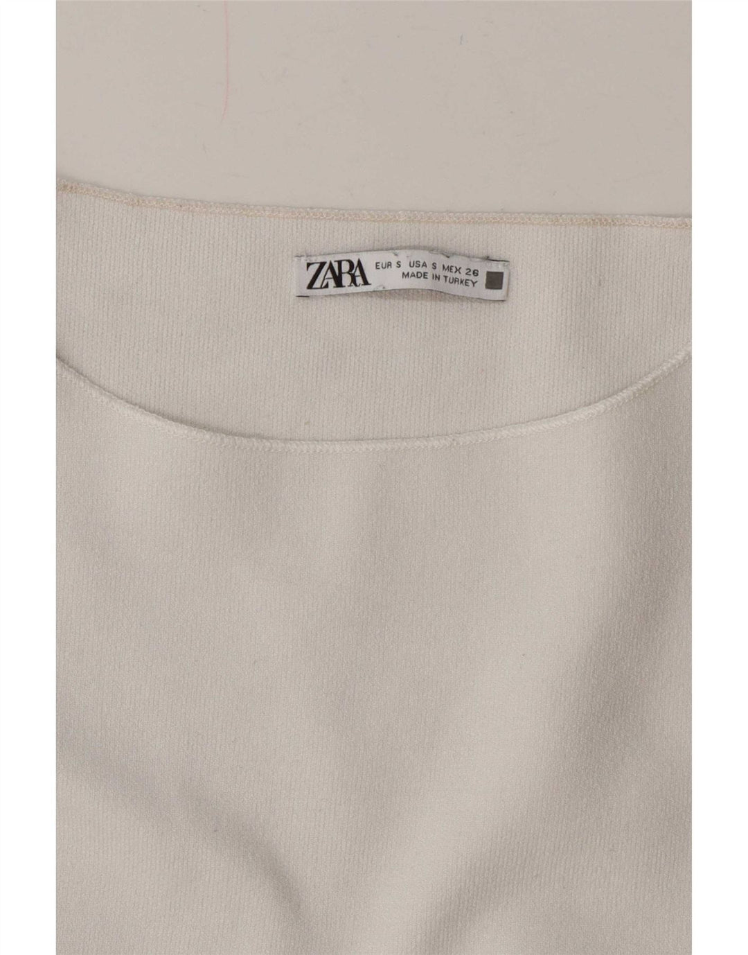 Zara Damen Crop Batwing Bluse Top UK 8 Small Weiß
