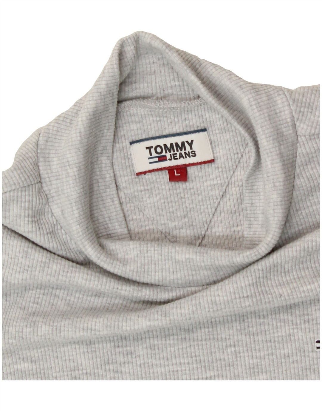 TOMMY HILFIGER Womens Top Long Sleeve UK 14 Large Grey Polyester Vintage Tommy Hilfiger and Second-Hand Tommy Hilfiger from Messina Hembry 