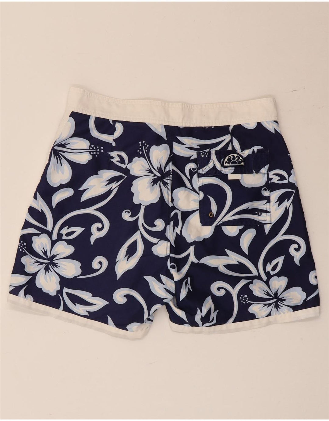 Sundek Herren-Badeshorts, mittelgroß, marineblau, geblümt, Polyester