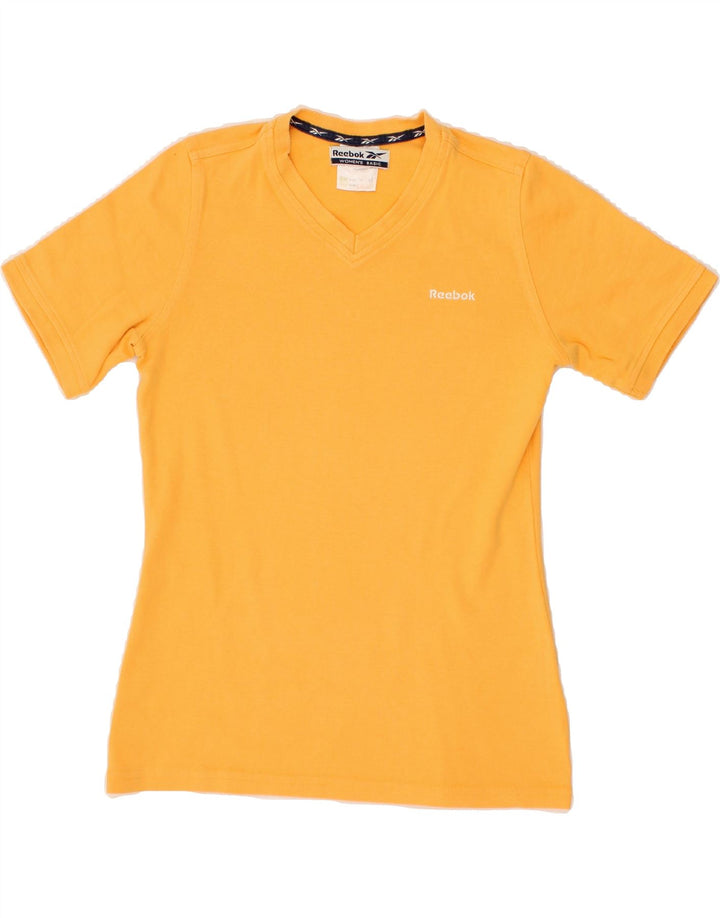 REEBOK Womens T-Shirt Top UK 12 Medium Yellow Cotton Vintage Reebok and Second-Hand Reebok from Messina Hembry 