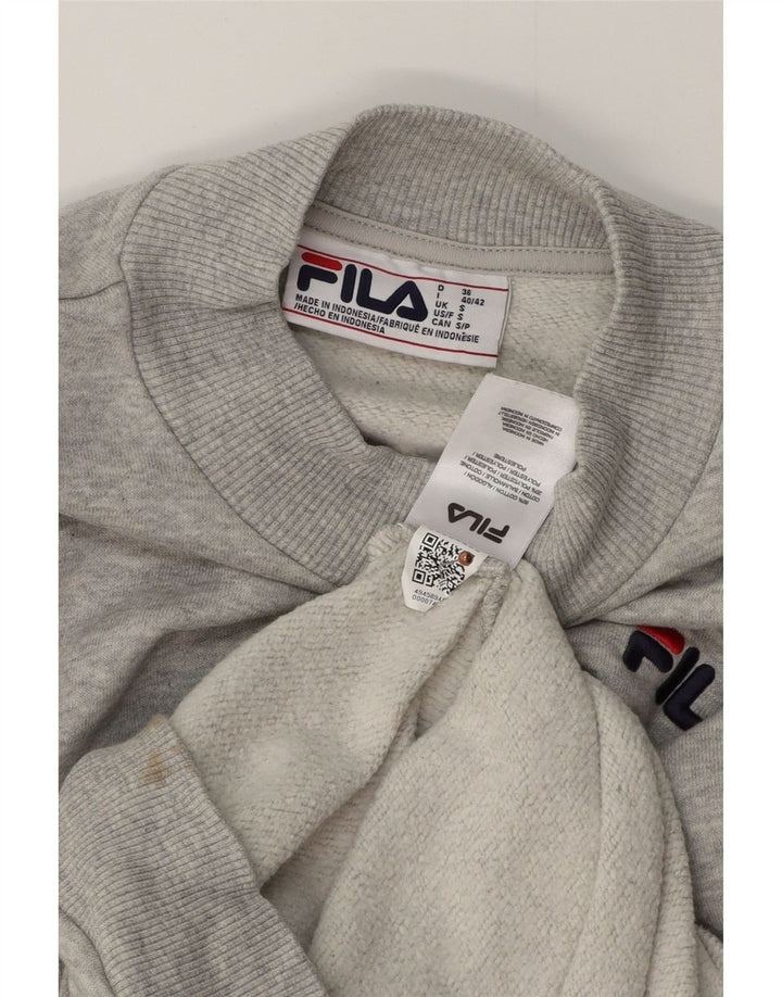Fila Damen-Sweatshirt in Übergröße, Gr. 10, Größe S, grau gefleckte Baumwolle