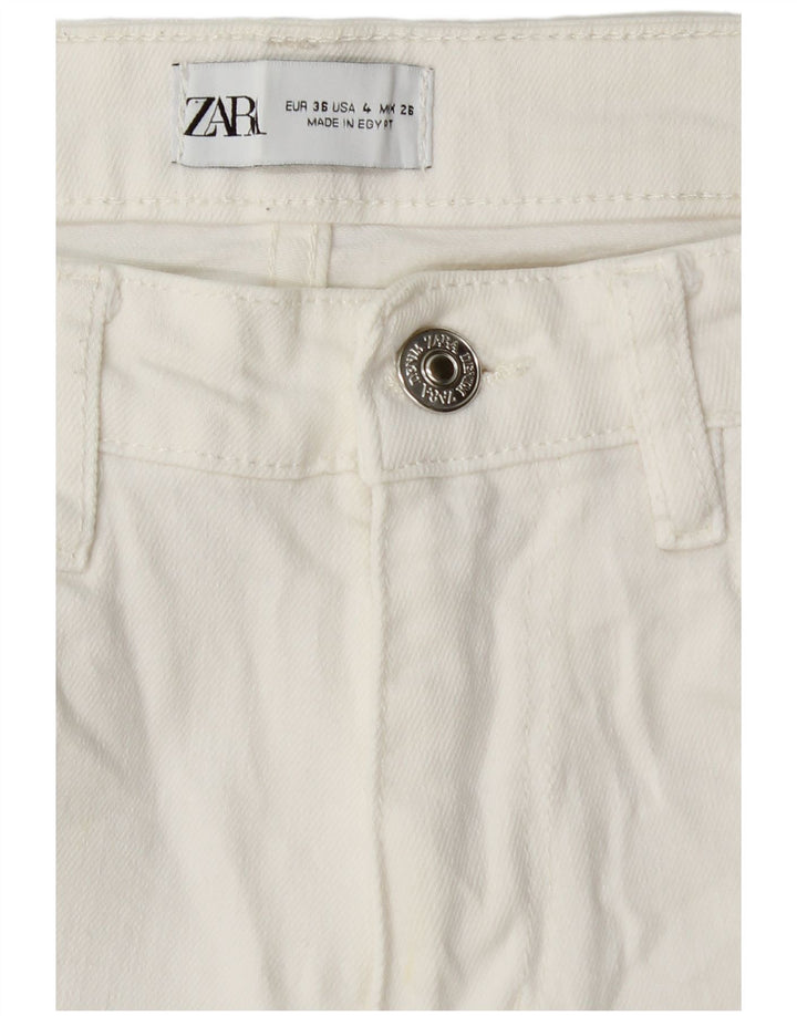 ZARA Damen Straight Jeans EU 36 XS W26 L26 Weiß