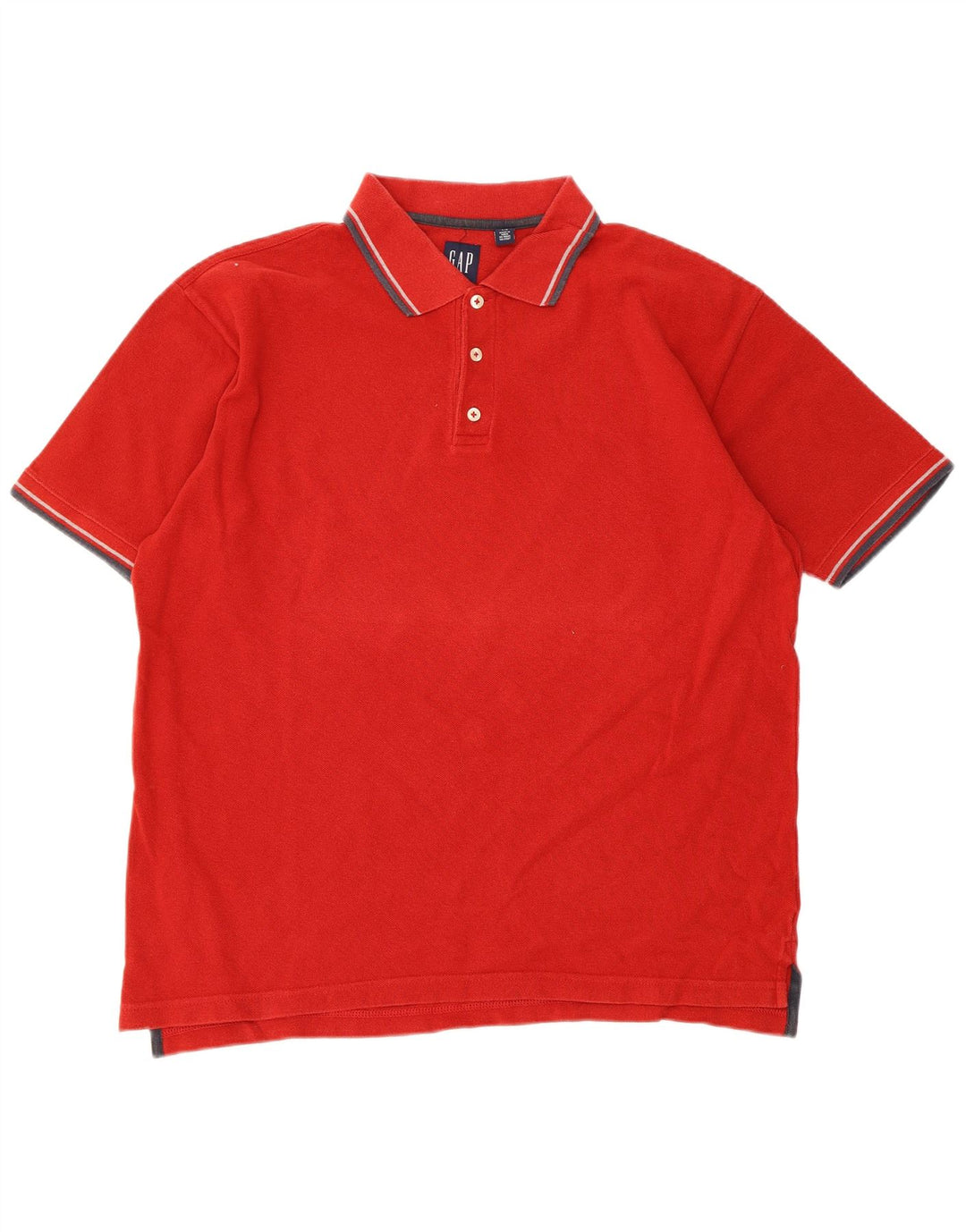 Gap Herren-Poloshirt, groß, rot gestreift, Baumwolle