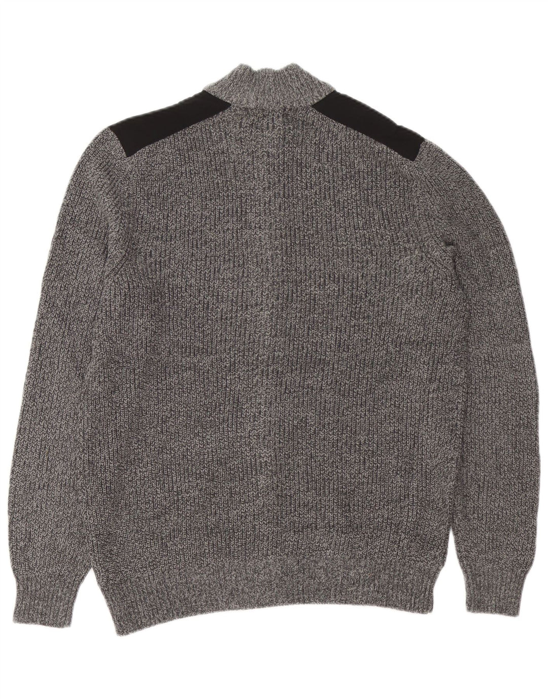 IZOD Herren-Cardigan-Pullover aus mittelgrauer Colourblock-Baumwolle