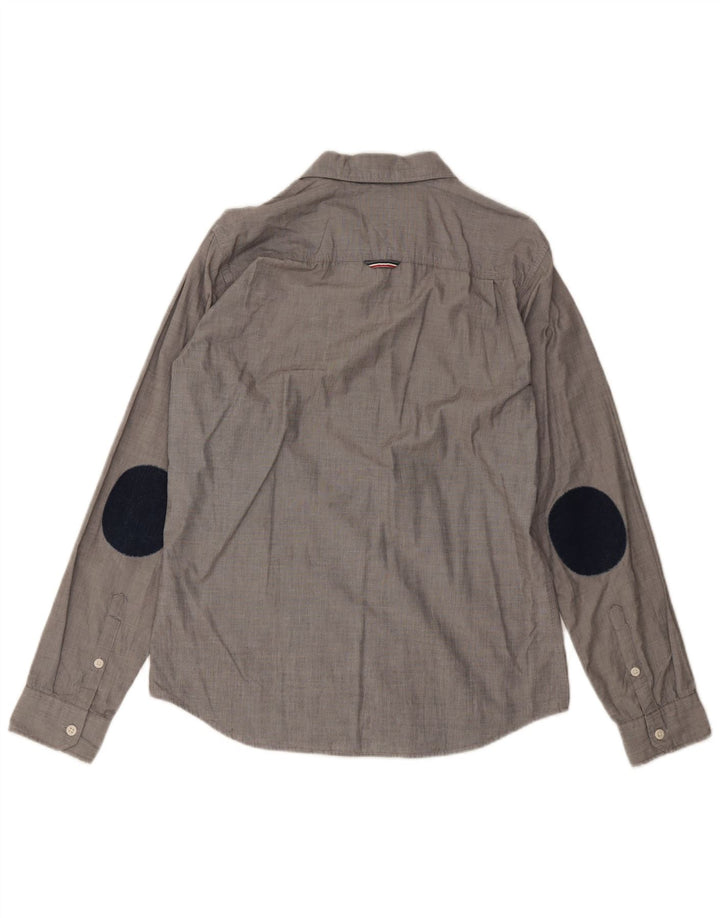 Tommy Hilfiger Herren-Hemd mit normaler Passform, mittelgraue Baumwolle