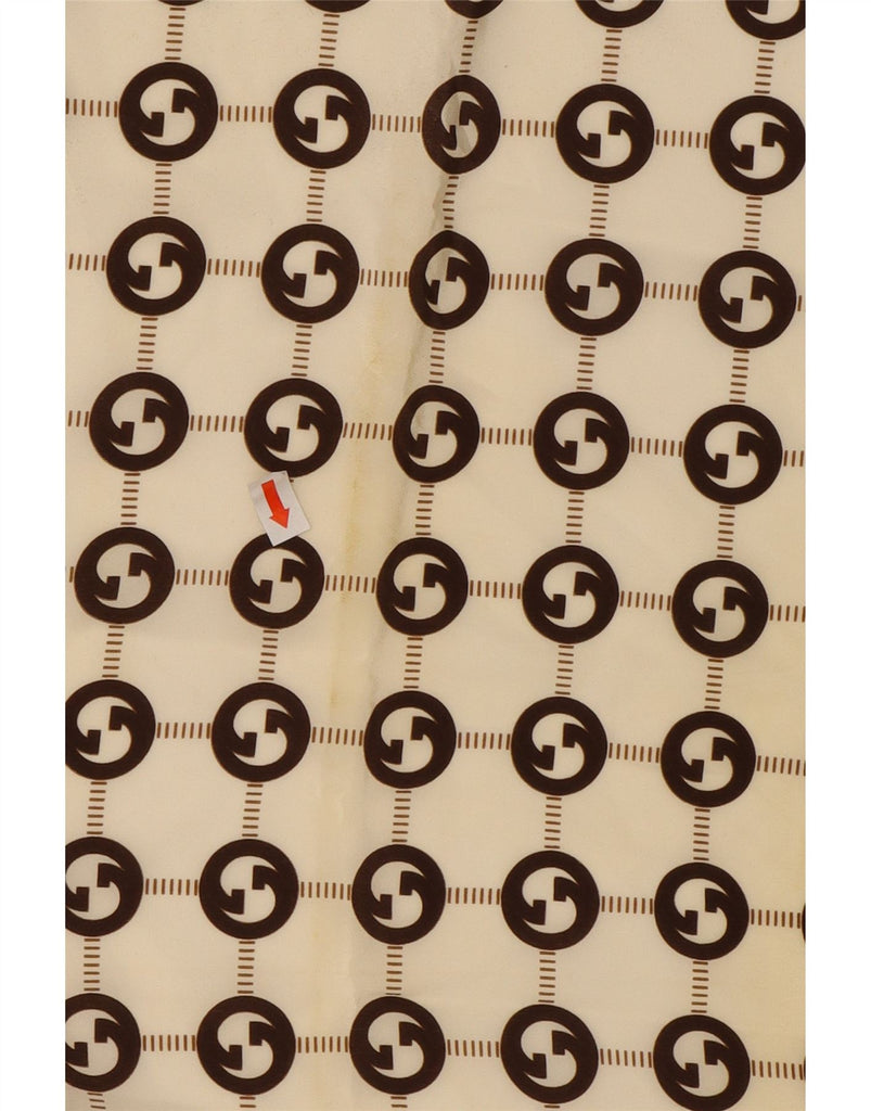 GUCCI Womens Square Scarf One Size L33 Beige Check Silk Vintage Gucci and Second-Hand Gucci from Messina Hembry 