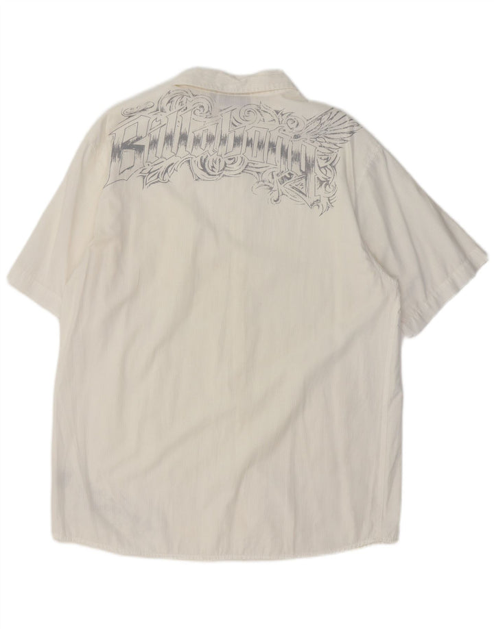 Billabong Herren Grafik-Kurzarmshirt, großes, weiß gestreiftes Polyester