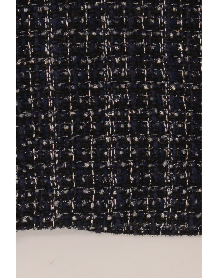Dkny Damen Bleistiftrock US 12 Large W34 Marineblau meliertes Polyester
