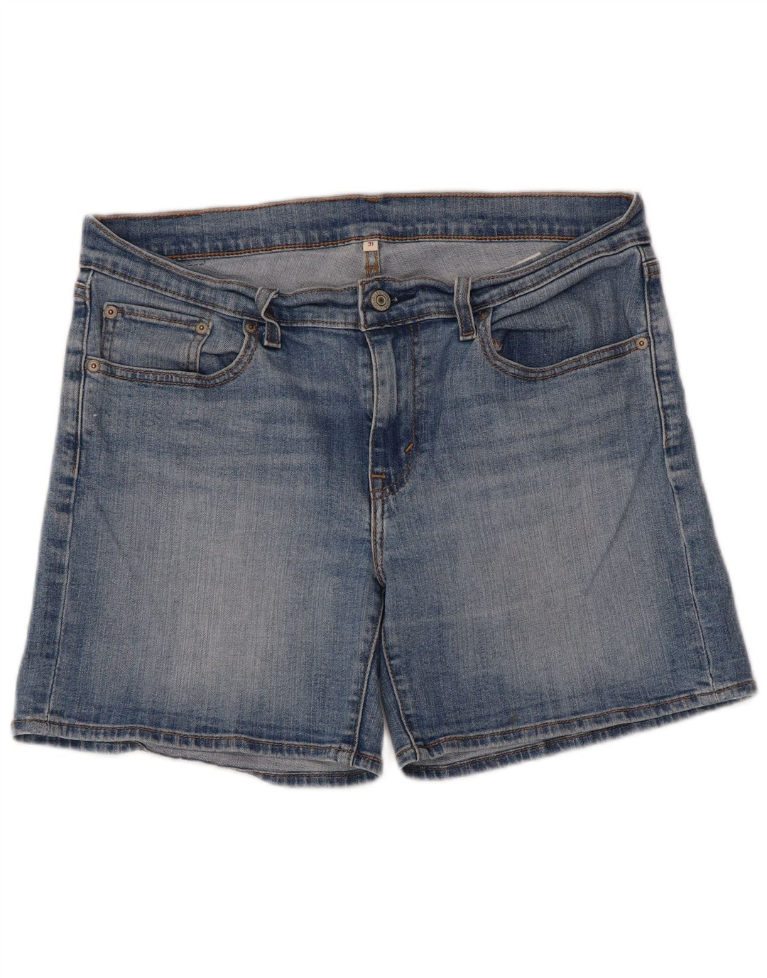 LEVI'S Damen Jeansshorts W31 mittelblaue Baumwolle