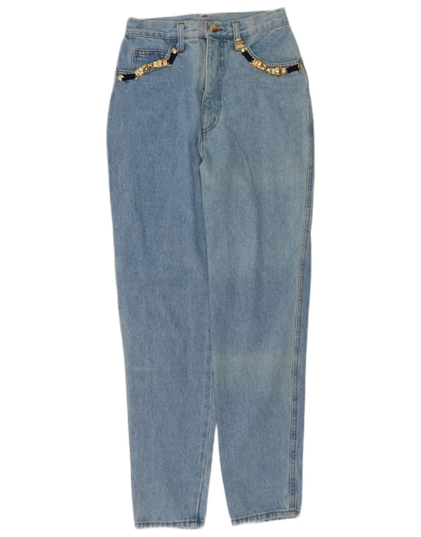 Vintage Damen High Waist Tapered Jeans W28 L30 Blaue Baumwolle