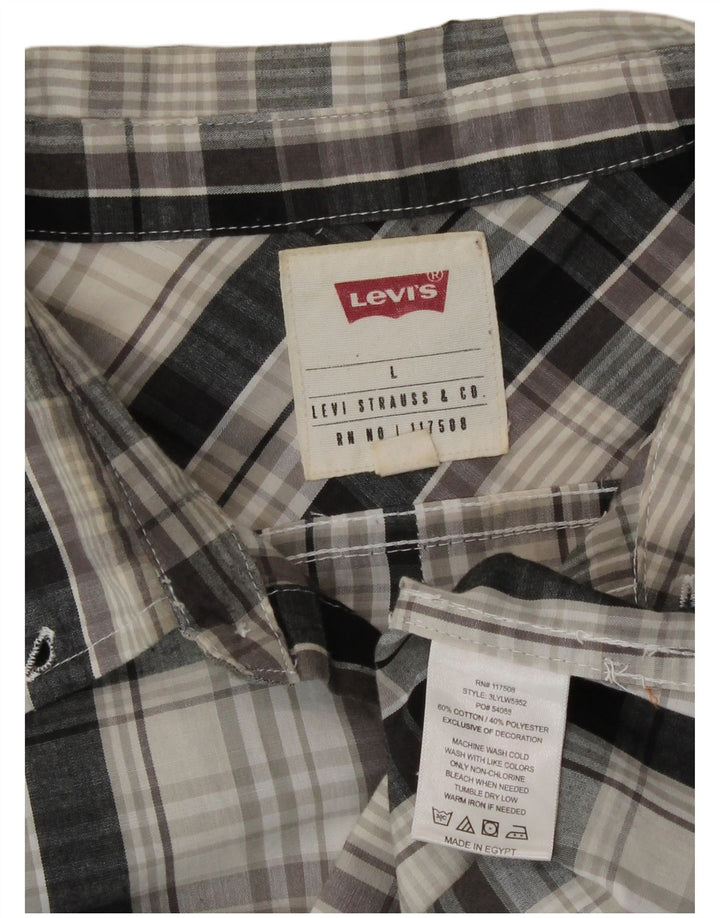 Levi's Herren-Hemd, groß, grau kariert, Baumwolle