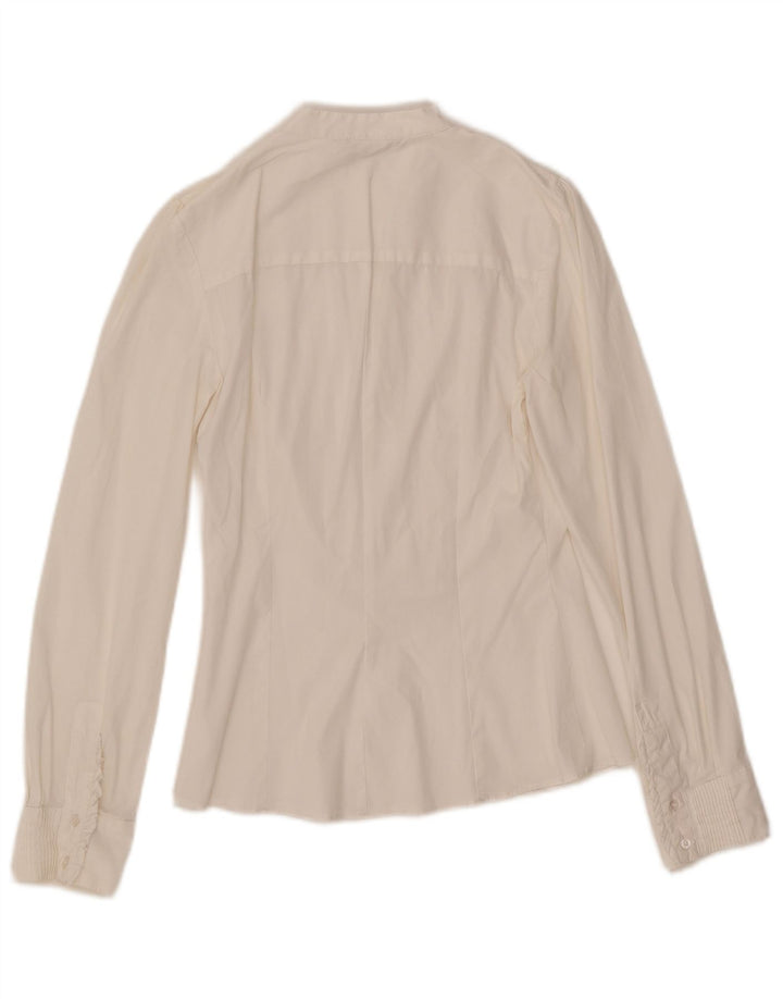 ZARA Damen Pullover-Smokinghemd UK 8 Small Weiß