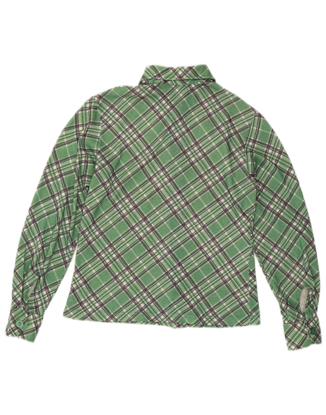 Vintage Damen Hemd UK 12 Mittelgrün kariert