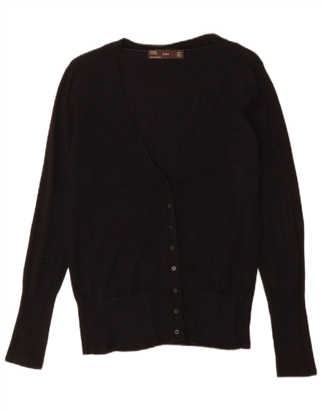 Zara Damen Strickjacke UK 12 Medium Schwarz