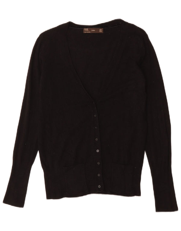 Zara Damen Strickjacke UK 12 Medium Schwarz