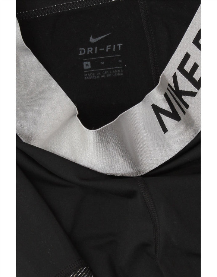 Nike Damen Dri Fit Graphic Leggings UK 12 Mittelschwarz Farbblock
