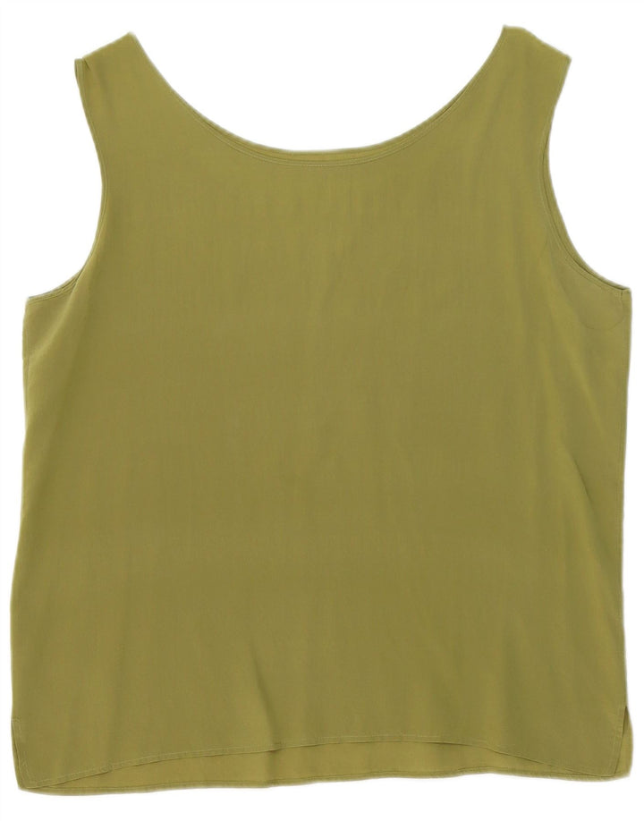 Vintage Damen Ärmelloses Blusentop UK 16 Large Khaki
