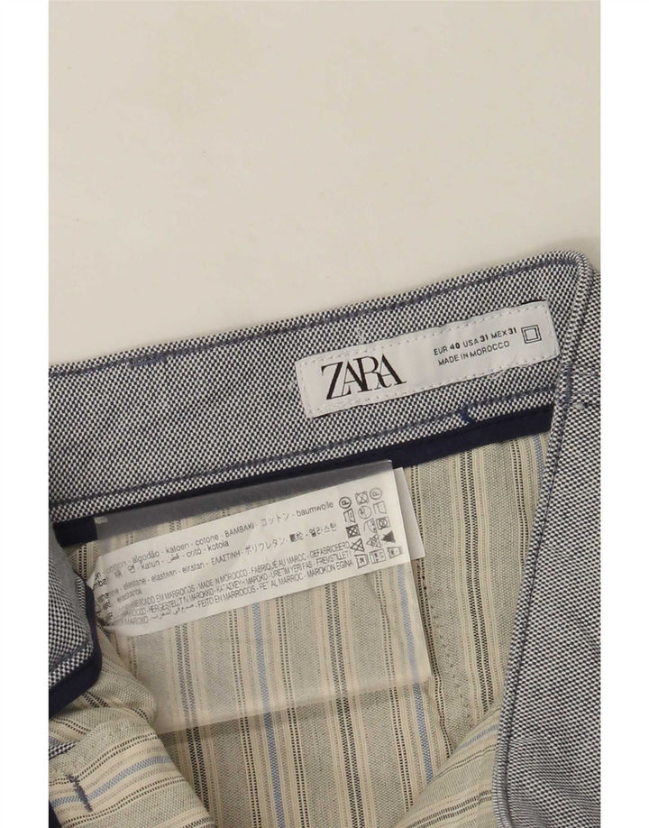 Zara Herren Chinoshorts EU 40 Medium W31 Graue Baumwolle