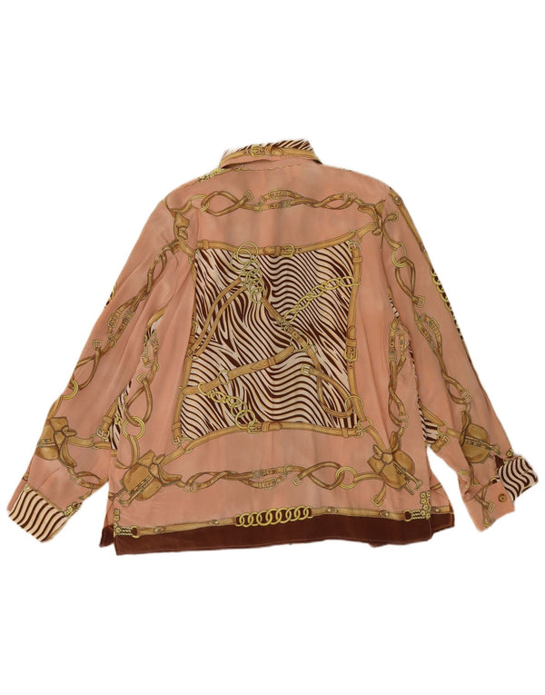 Vintage Damen Reithemdbluse IT 54 3XL Rosa Farbblock