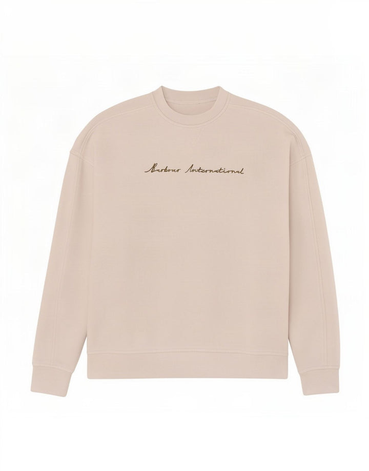 Barbour Womens Graphic Oversized Sweatshirt Pullover UK 10 Small Weiße Baumwolle