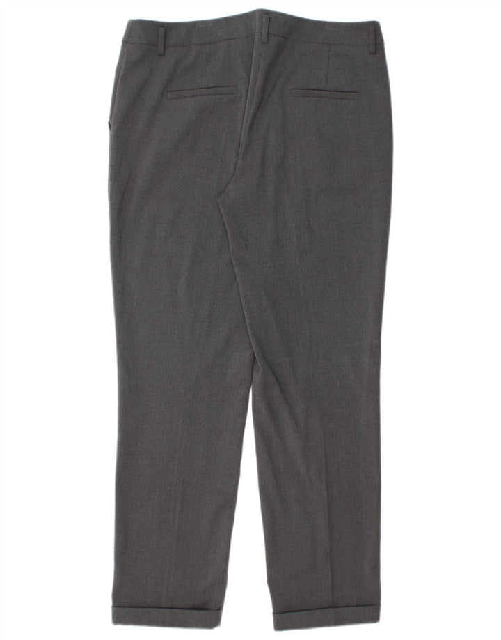 MARELLA Damen-Anzughose, gerade, UK-Größe 44, Größe L W32 L28, Grau, Polyester