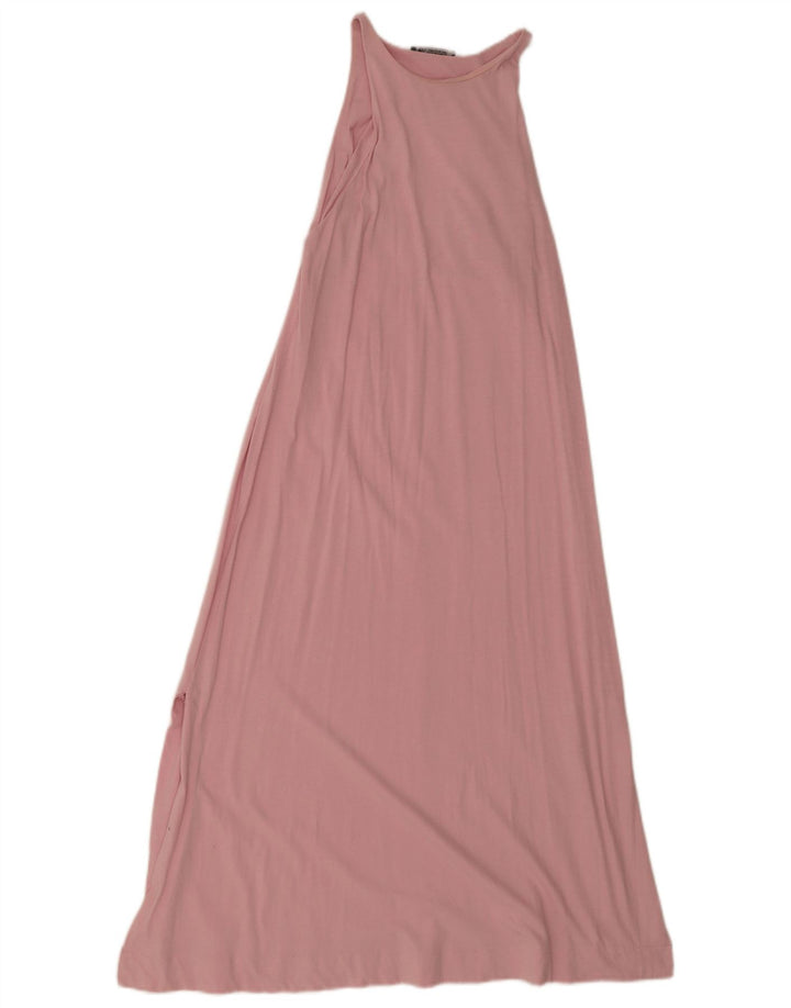 Zara Damen Ärmelloses Maxikleid UK 12 Mittelrosa