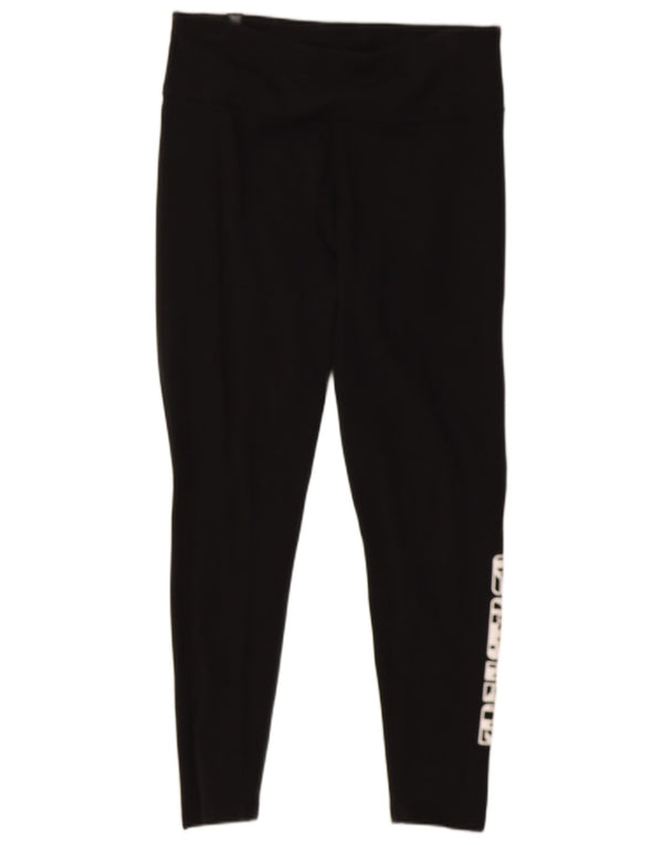 Puma Womens Graphic Crop Leggings UK 12 Mittelschwarze Baumwolle