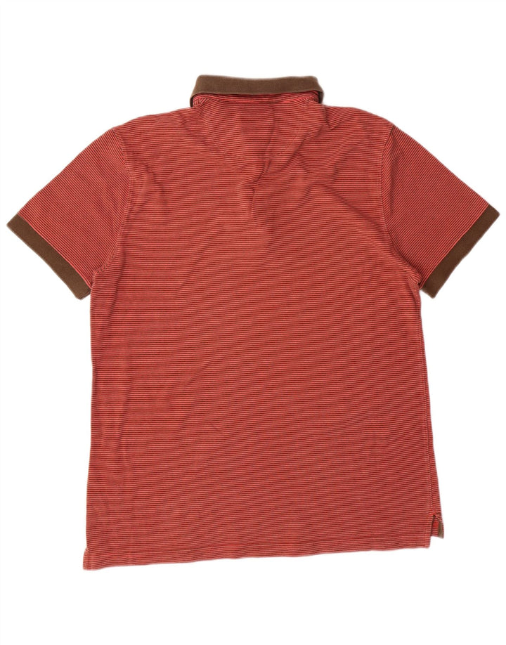 MASSIMO DUTTI Herren Regular Fit Poloshirt XL Orange Nadelstreifen